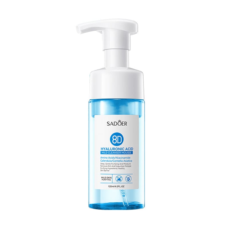 Пінка-мус для вмивання Sadoer 8D Hyaluronic Acid Mild Cleanser Mousse з гіалуроновою кислотою, 120 мл